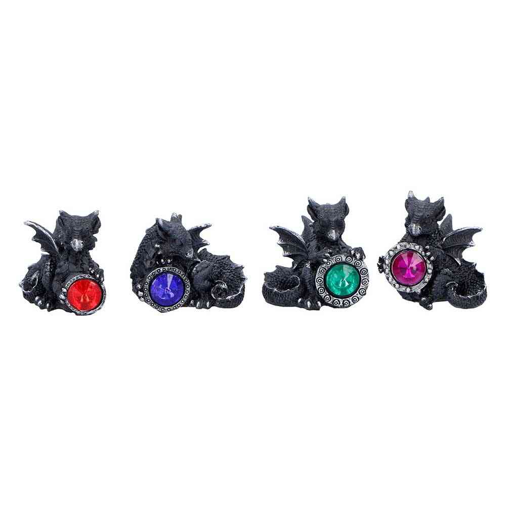 Nemesis Now - Midnight Reward (Set of 4) Figurines - Dragon - Multicolours
